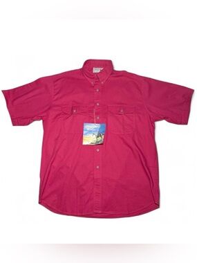 NWT Chaparral Ridge Pink Short Sleeve Button Up Western Cowboy Ranch Vintage 90s